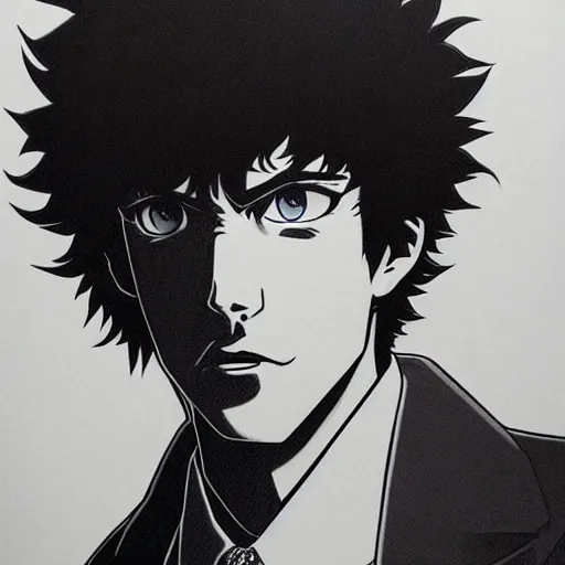 Prompt: Spike Spiegel by Kentaro Miura, Charachter Portrait,