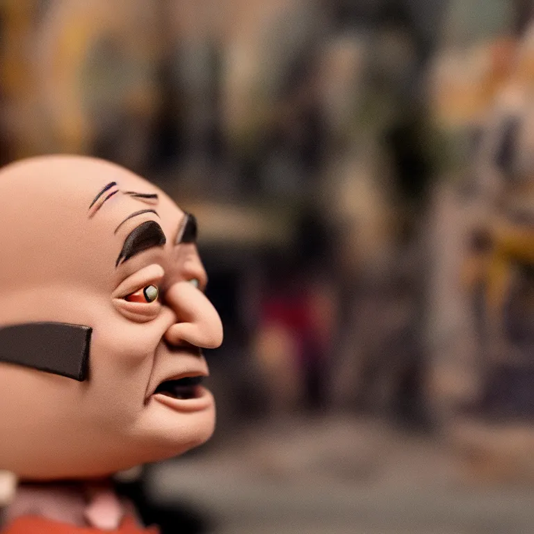 Prompt: a cinematic film still of a claymation stop motion film starring bill murray, portrait, shallow depth of field, 8 0 mm, f 1. 8