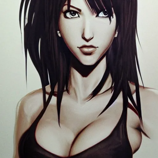 Image similar to head and body artwork of tifa lockhart, detailed, trending on artstartion