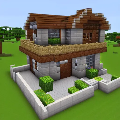 Prompt: A the sims 4 style house built in Minecraft