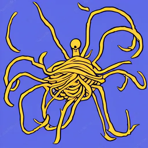 Image similar to flying spaghetti monster