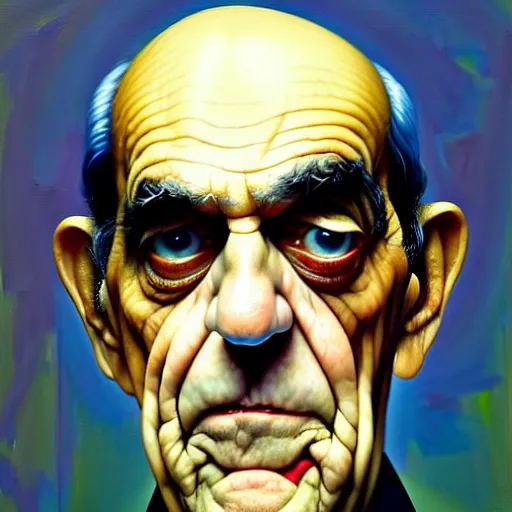 Prompt: abe vigoda in the style of adrian ghenie, esao andrews, ( ( ( jenny saville ) ) ), edward hopper, surrealism, dark art by james jean