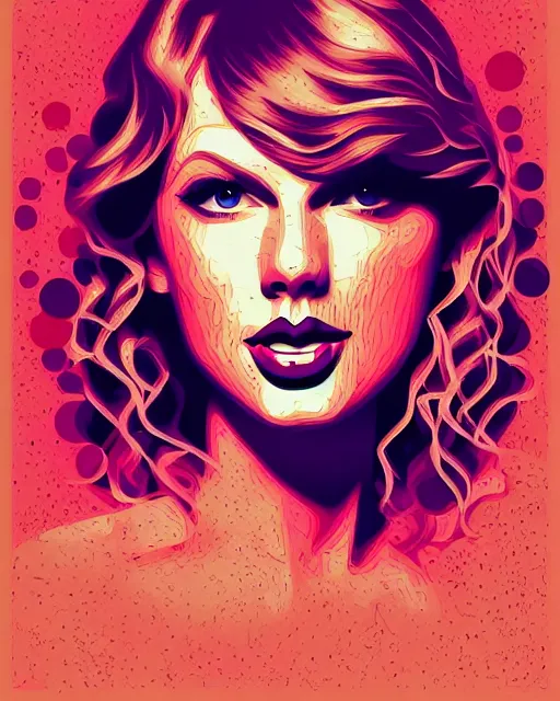 Image similar to typographic portrait of taylor swift, stylized art by petros afshar