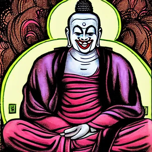 Image similar to the buddha as the joker