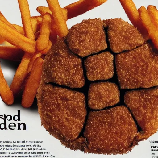 Prompt: advertisement for the new mcdonalds fried spider. Deep fried spider at mcdonalds ad.