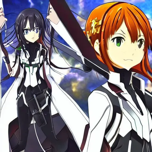 Prompt: a sword art online character drawn in the style of neo genesis evangelion. pretty. very detailed.