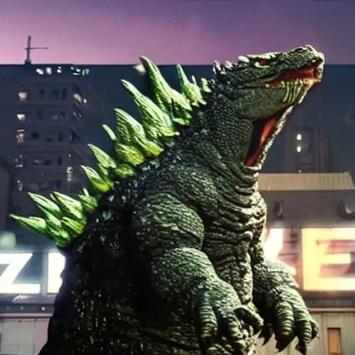 Prompt: godzilla smoking weed