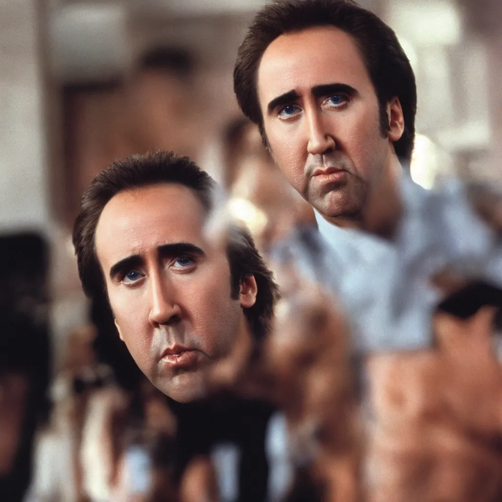 Image similar to full body photograph of nicolas cage in 1 9 8 9 young handsome thin face detail hd 8 k