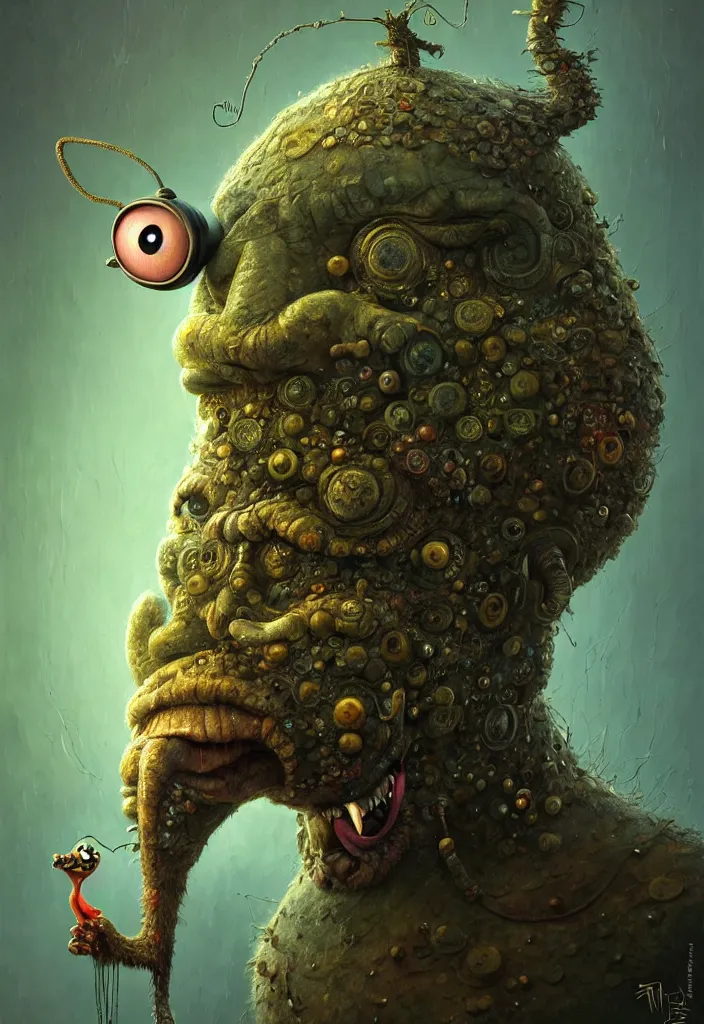 Prompt: anthropomorphic highly detailed cute funny neon giant gediminas pranckevicius portrait of a monster in the sinister valley of despair, one mouth, one nose, two eyes, oil painting by tomasz jedruszek, cinematic lighting, pen and ink, anthropomorphic intricate, elegant, highly detailed, digital painting, artstation,