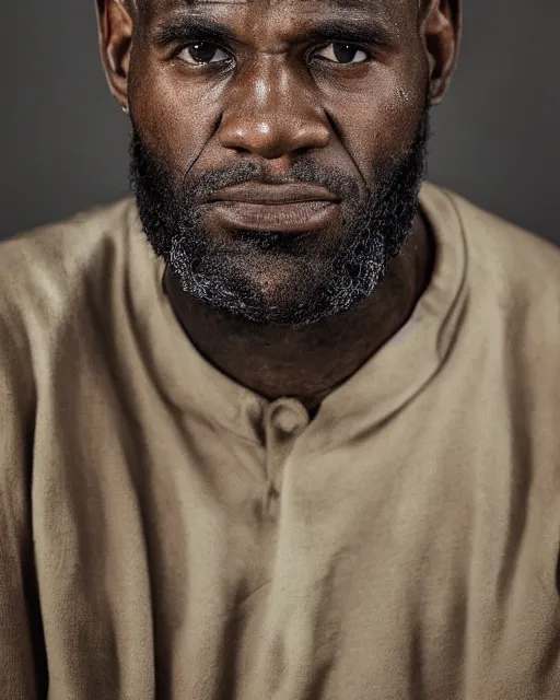 Prompt: portrait of lebron james, peaceful, old and wrinkled, photography by steve mccurry, detailed, trending on artstation