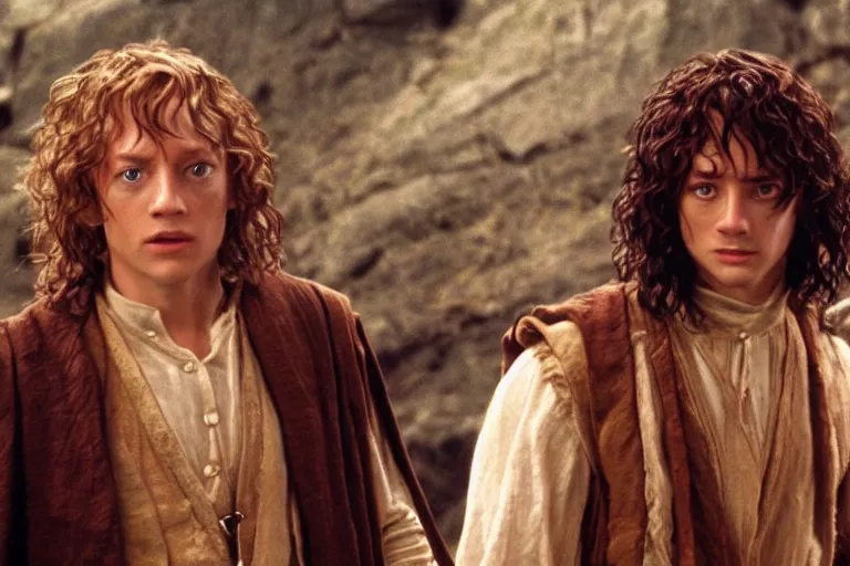 Image similar to larry stylinson stars in the lord of the rings return of the king, highly detailed, cinematic lighting, 4 k, arricam studio 3 5 mm film camera, kodak 5 2 7 9 ( tungsten - balanced ) film stock