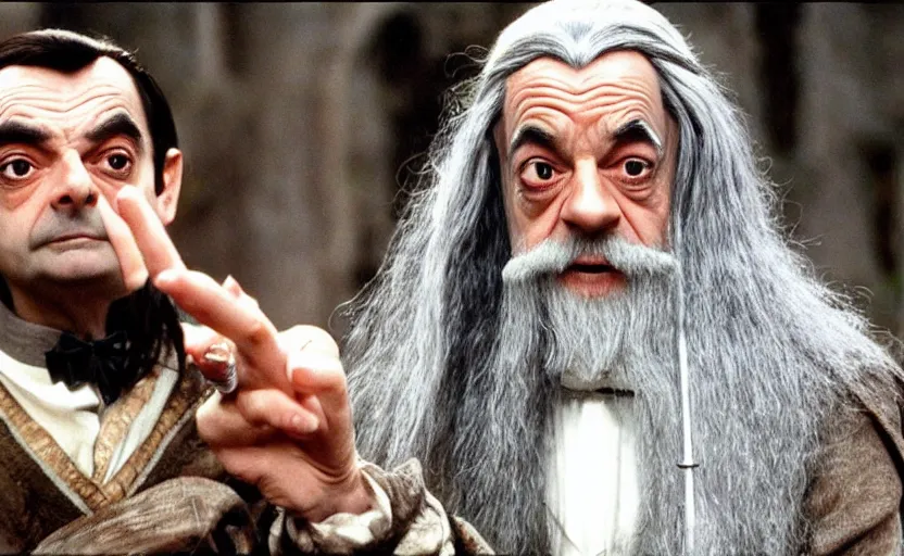 Image similar to Mr. Bean as Gandalf