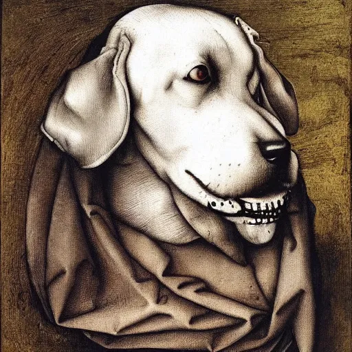 Image similar to a beautiful painting of a dog by albrecht durer