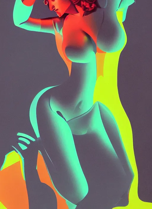 Image similar to futuristic lasers tracing, colorsmoke, fullbodysuit, pyramid hoodvisor, raindrops, wet, oiled, beautiful cyborg girl aphrodite pinup, by steven meisel, kaws, rolf armstrong, hannah af klint, perfect geometry abstract acrylic, octane hyperrealism photorealistic airbrush collage painting, monochrome, neon fluorescent colors, minimalist rule of thirds, eighties eros