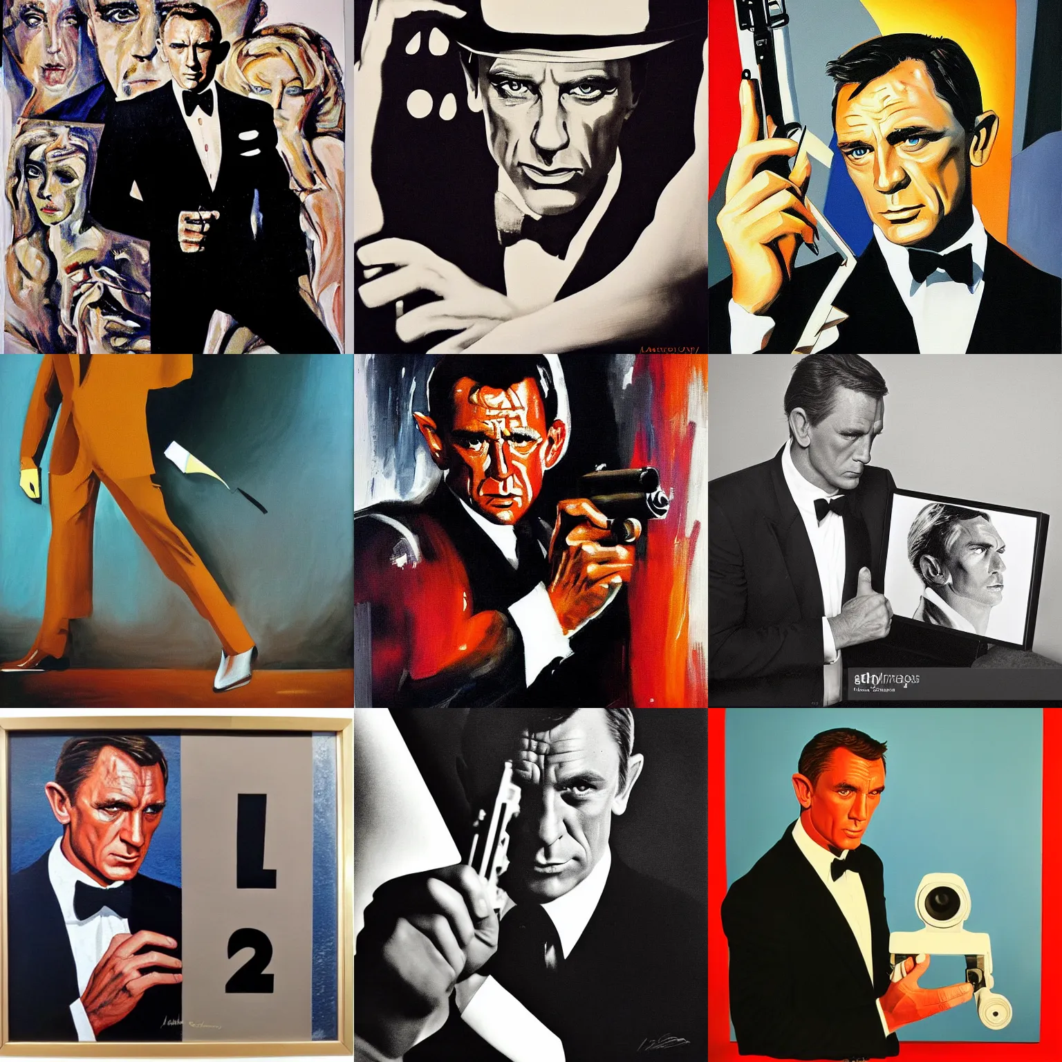 Prompt: james bond intro by painter and photographer laszlo moholy - nag