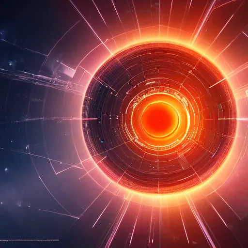 Prompt: a microscopic image of an atom beautiful electrons spinning around the center, in the center the scale of justice, digital art, by greg rutkowski and national geographic, matte painting 4k 8k