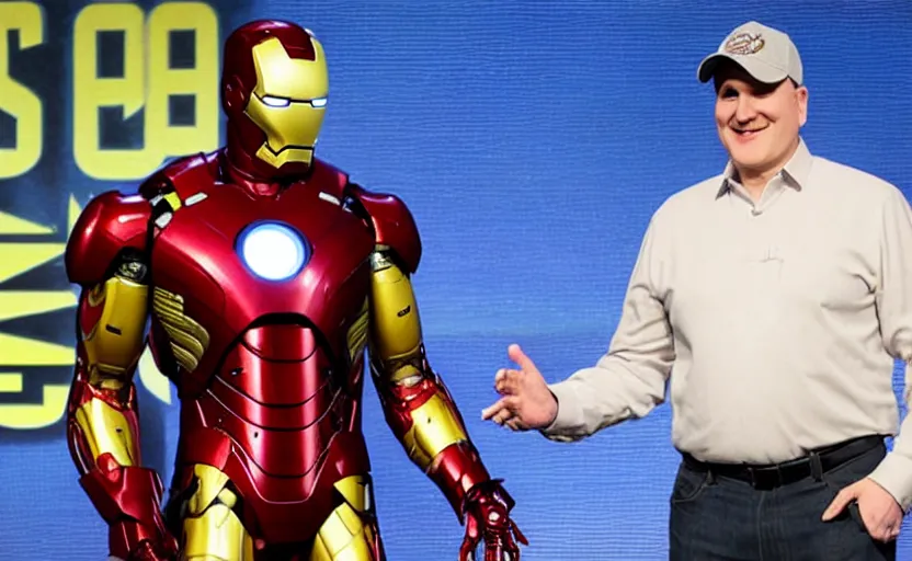 kevin feige meeting iron man at a comic con conference | Stable ...