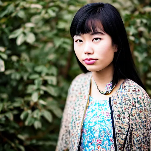 Image similar to Photo portrait of a young Asian woman , EOS-1D, f/1.4, ISO 200, 1/160s, 8K, RAW, unedited, symmetrical balance, in-frame