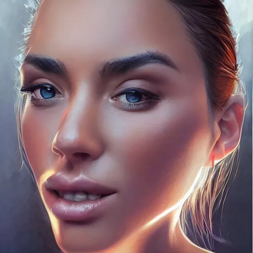 Image similar to a gourgeous digital influencer in the style of stefan kostic, realistic, full body, sharp focus, 8 k high definition, insanely detailed, intricate, elegant, art by stanley lau and artgerm