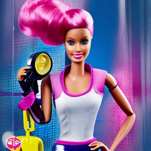 Prompt: barbie secret agent, futuristic, noir