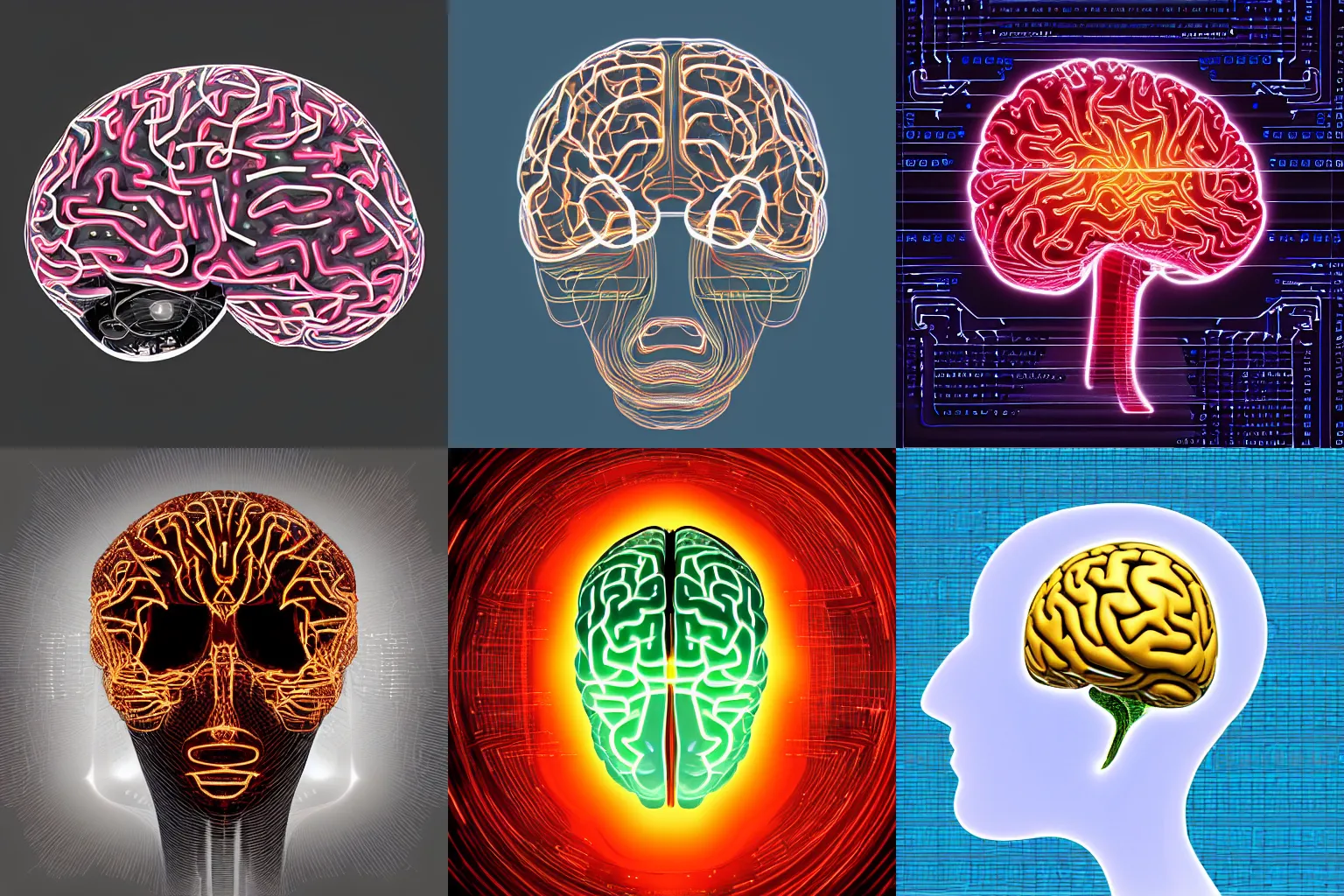 Prompt: “digital art representation of a cybernetic brain”