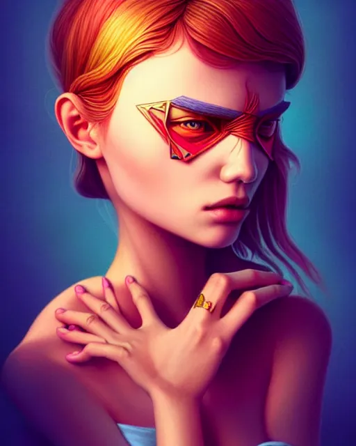 Image similar to richly detailed color illustration of a an-existential-crisis illustrated by Artgerm and Mina Petrovic and Timothy Kong and Marina Federovna. 3D shadowing