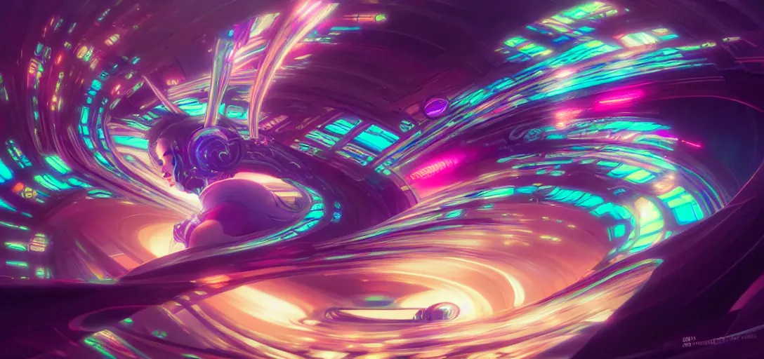 Image similar to swirling vortexes of computer hardware vaporwave aesthetic, colorful, psychedelic, digital painting, artstation, concept art, smooth, sharp focus, illustration, art by artgerm and greg rutkowski and alphonse mucha