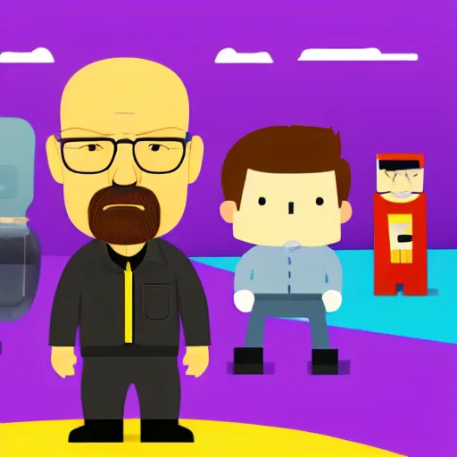 Image similar to Walter White in Kurzgesagt, 4k HDR