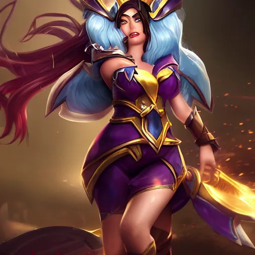 Prompt: Splashart of Sivir from League of Legends