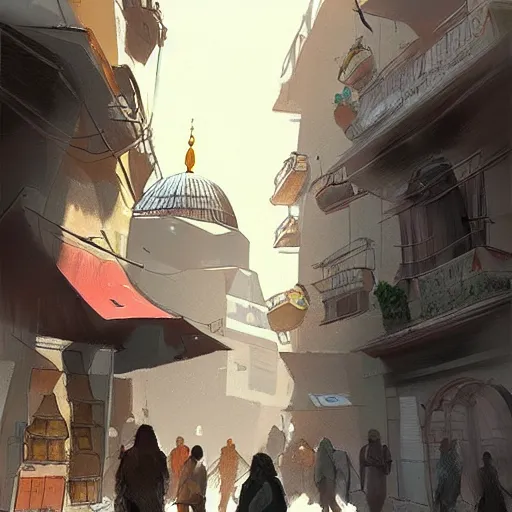 Image similar to a scene from istanbul, concept art by guillermo martinez, artstation,