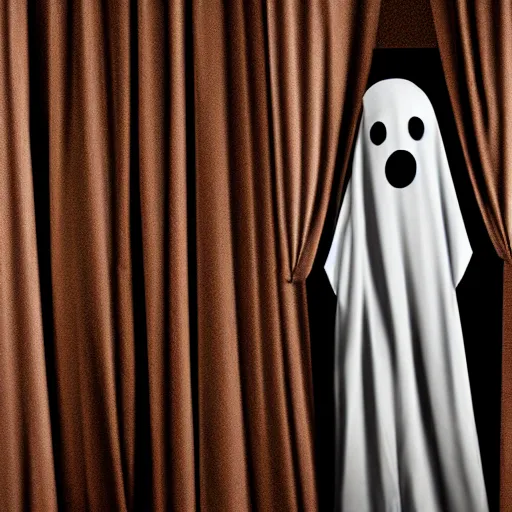 Image similar to a ghost behind the curtains