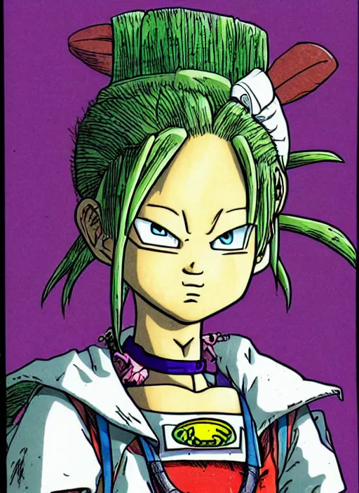 Image similar to a portrait of a pretty sewer punk young lady by akira toriyama