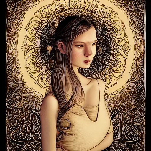 Image similar to the portrait of an incredibly beautiful, graceful, elegant, and sophisticated young woman made of garlic bulbs, an ultrafine detailed illustration by james jean, intricate linework, bright colors, final fantasy, behance contest winner, vanitas, angular, altermodern, unreal engine 5 highly rendered, global illumination, radiant light, detailed and intricate environment