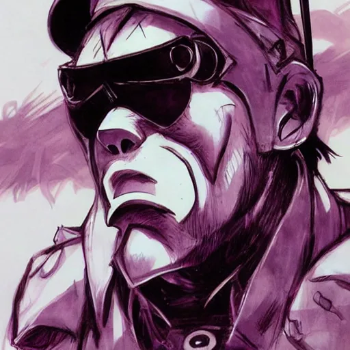 Prompt: punished bonzi buddy, concept art by yoji shinkawa