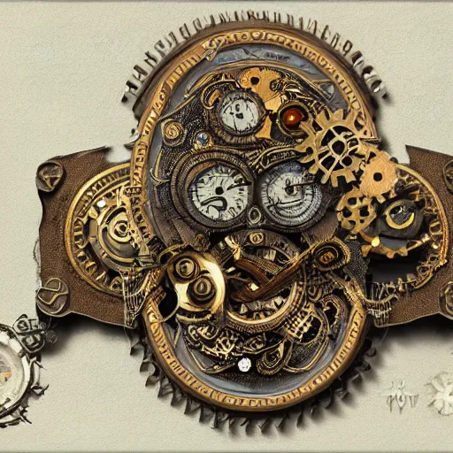 Image similar to 3d alpha of intricate steampunk designs, detailed textures, 3d textures