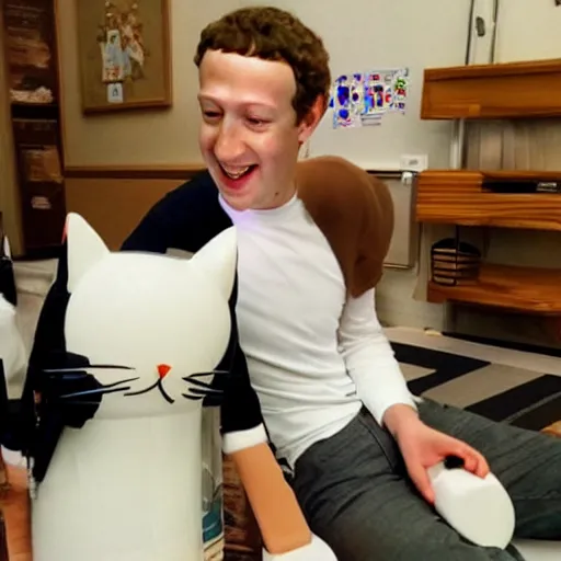 Image similar to mark zuckerberg as a neko girl