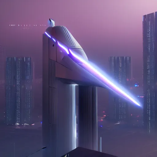 Image similar to blade runner 2 0 4 9 city architecture, spacex starship rocket launch, environmental lighting, ray tracing, highly detailed, editorial, dslr, 2 4 mm, octane render, unreal engine 5, artstation, 4 k