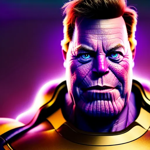 Image similar to a portrait of elon musk as thanos, the pixar adaptation, with same hairstyle, hyper detailed, digital art, trending in artstation, cinematic lighting, studio quality, smooth render, unreal engine 5 rendered, octane rendered