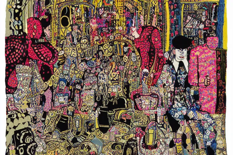 Image similar to cabaret, by grayson perry, intricate tapestry