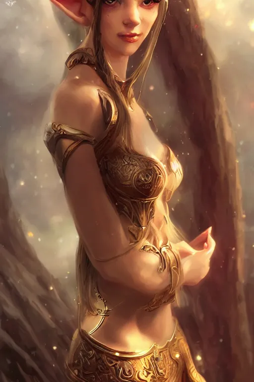 Prompt: A beautiful Elf woman by WLOP