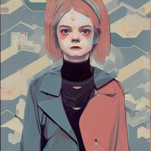 Prompt: Elle Fanning in Prey and Dead Space picture by Sachin Teng, asymmetrical, dark vibes, Realistic Painting, starry sky, Organic painting, Matte Painting, geometric shapes, hard edges, graffiti, street art:2 by Sachin Teng:4