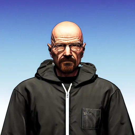 Prompt: Walter White on a GTA V Loading Screen, cell shaded art, 4K