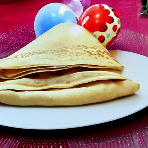 Image similar to photo of a breton crepe with birthday balloons