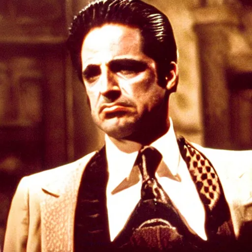 Image similar to a film still of Diavolo from Golden Wind in ''The godfather'(1972)