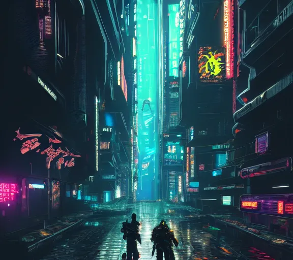 Image similar to a portrait of a cyberpunk epic Friday night firefight, Night City, cyberpunk 2077, very very coherent painting, street level neo-Tokyo in Cyberpunk 2045 style by Gustave Dore, 4k, 8k, HD, trending on artstation