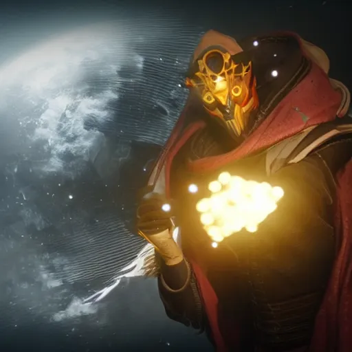 Image similar to painting portrait of an warlock in destiny 2, unreal engine, hyper detailed