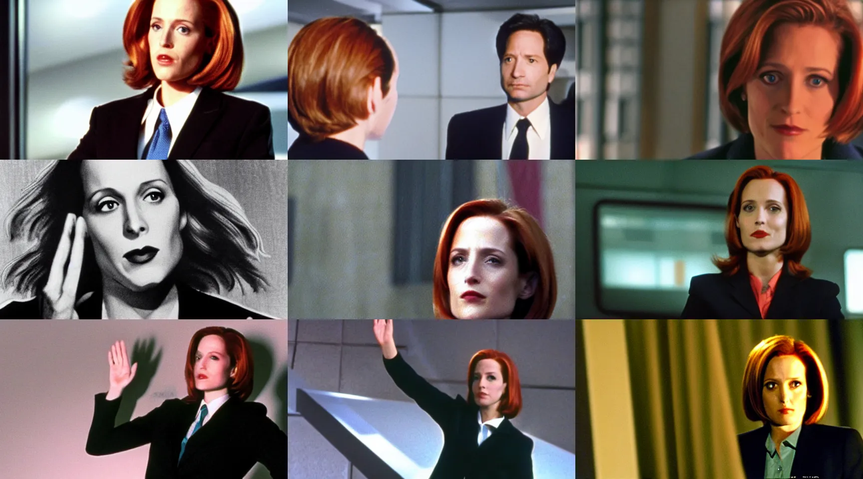 Prompt: agent scully from the tv show the x - files waving goodbye