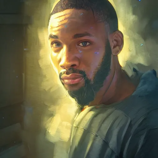 Image similar to highly detailed basketball player, in gta v, stephen bliss, unreal engine, fantasy art by greg rutkowski, loish, rhads, ferdinand knab, makoto shinkai and lois van baarle, ilya kuvshinov, rossdraws, tom bagshaw, global illumination, radiant light, detailed and intricate environment