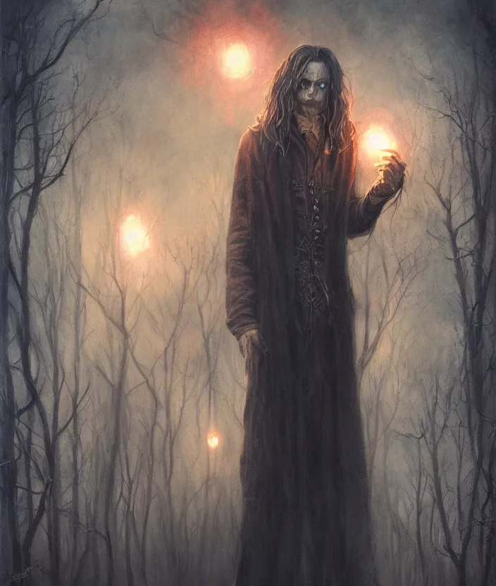 Prompt: graverobber shade, mysterious, fantasy artwork, godrays, warm colors, by seb mckinnon