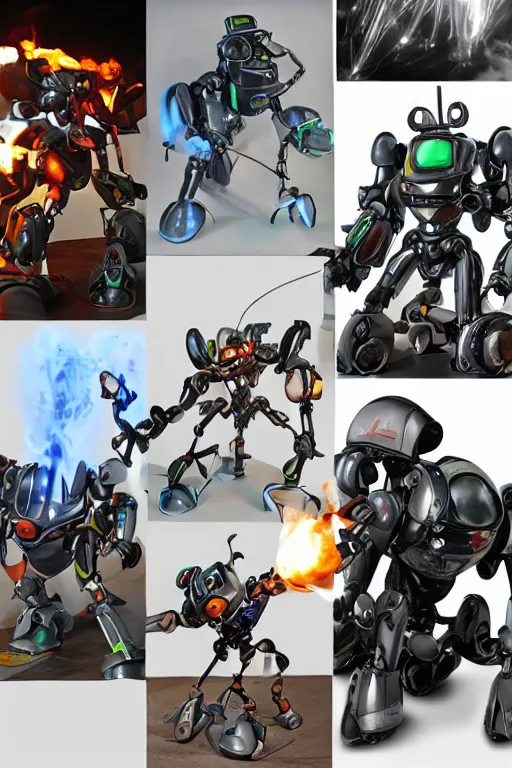 Image similar to a heroic humanoid beetle robot, beetle-inspired, inafune design, scarab reploid, welding torches for arms